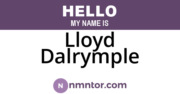 Lloyd Dalrymple