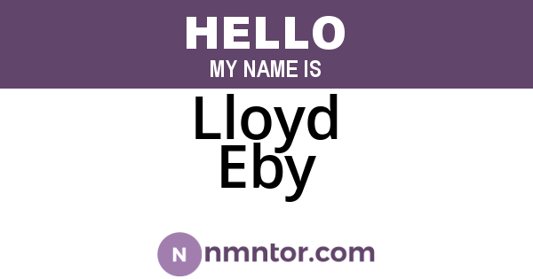 Lloyd Eby