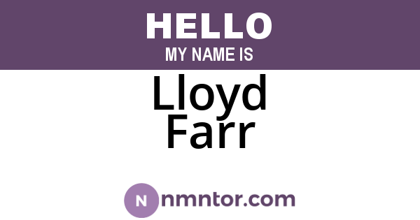 Lloyd Farr
