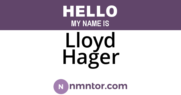 Lloyd Hager