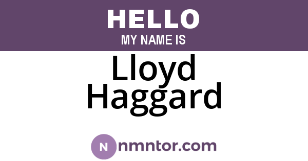 Lloyd Haggard