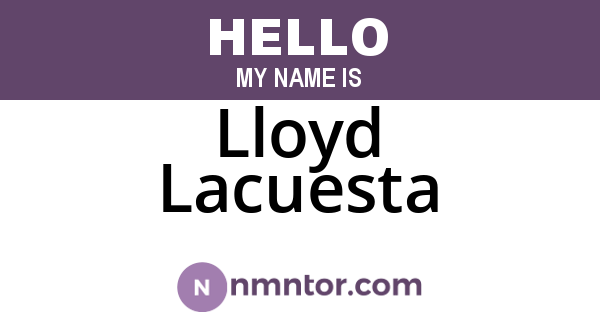 Lloyd Lacuesta