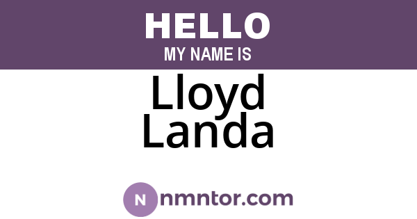 Lloyd Landa
