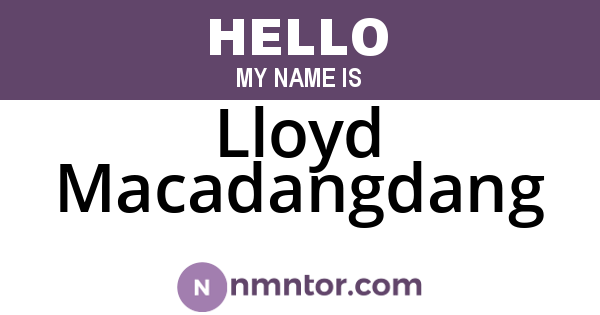 Lloyd Macadangdang
