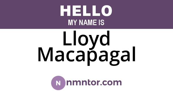 Lloyd Macapagal