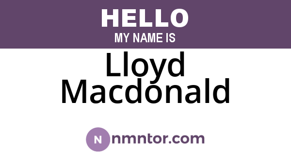 Lloyd Macdonald