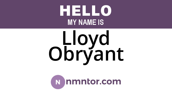 Lloyd Obryant
