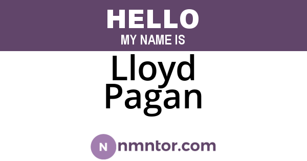 Lloyd Pagan