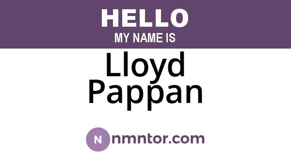 Lloyd Pappan