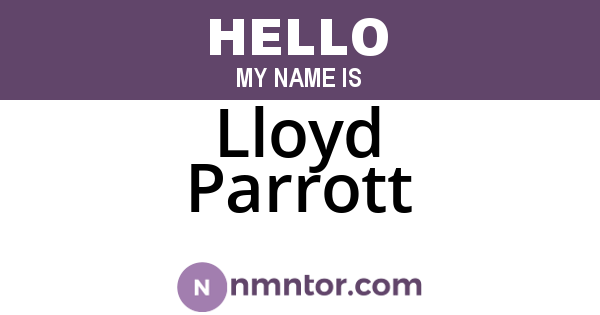 Lloyd Parrott