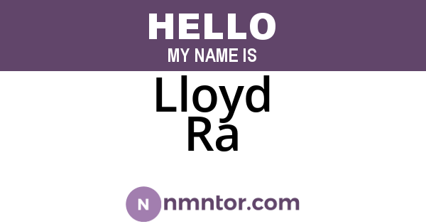 Lloyd Ra