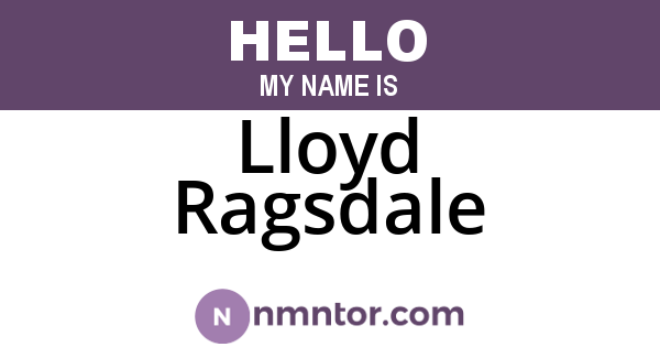 Lloyd Ragsdale