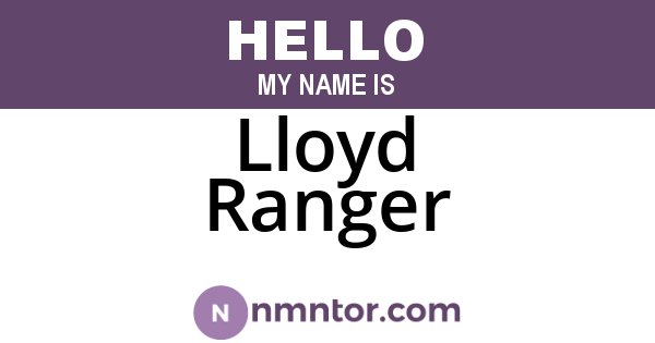 Lloyd Ranger
