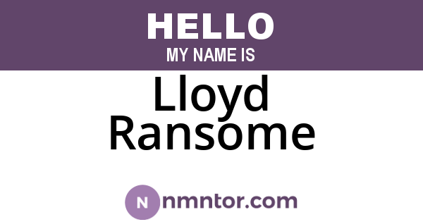 Lloyd Ransome