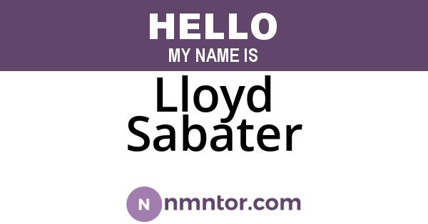 Lloyd Sabater