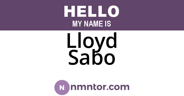 Lloyd Sabo