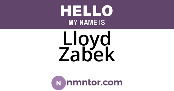 Lloyd Zabek