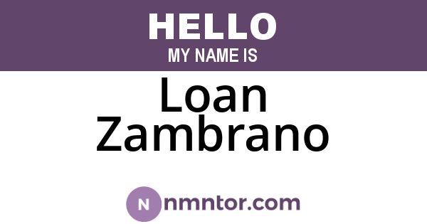 Loan Zambrano