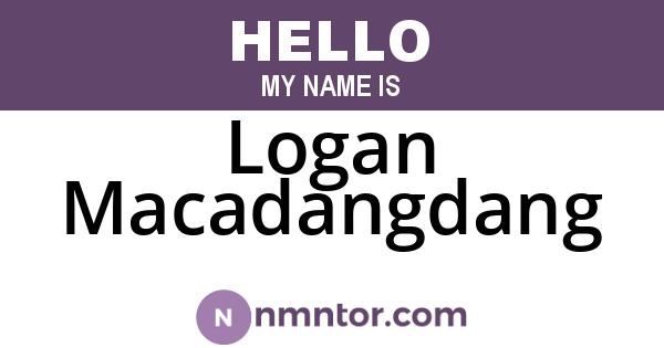 Logan Macadangdang