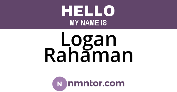 Logan Rahaman