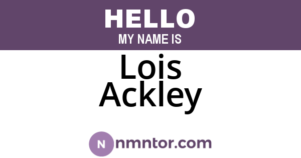 Lois Ackley