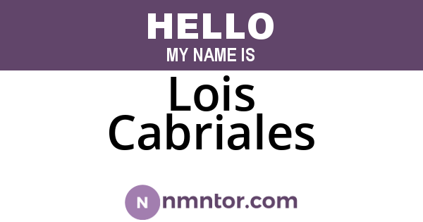 Lois Cabriales