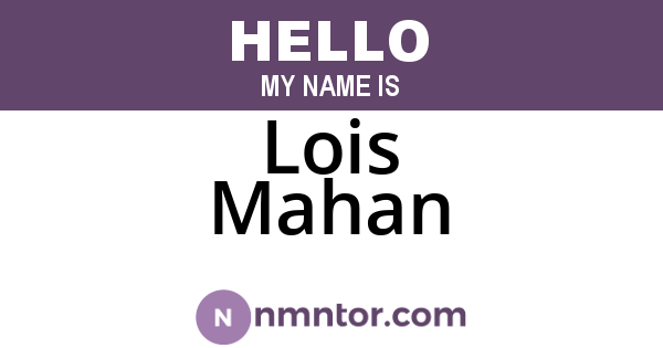 Lois Mahan