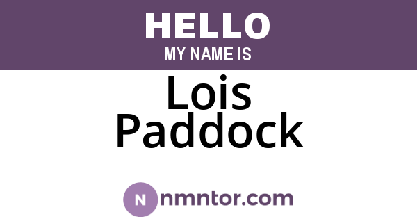 Lois Paddock