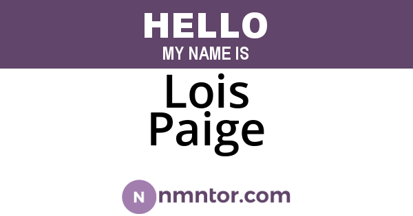 Lois Paige