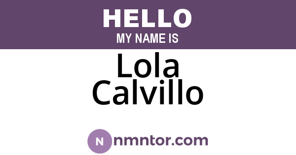 Lola Calvillo
