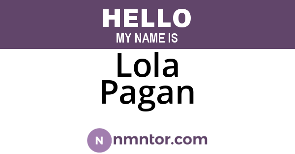 Lola Pagan