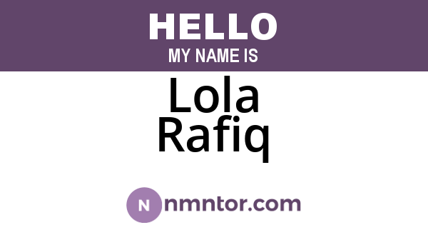 Lola Rafiq