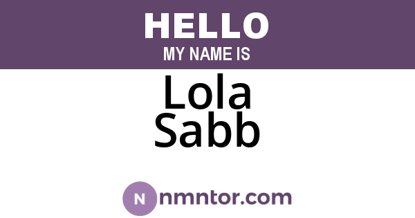 Lola Sabb