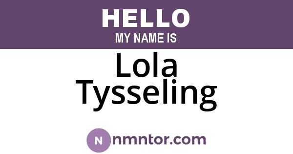 Lola Tysseling