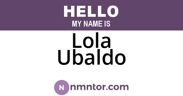 Lola Ubaldo