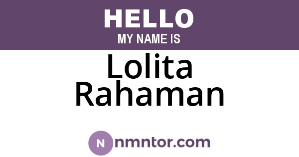 Lolita Rahaman