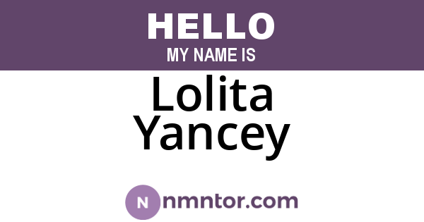 Lolita Yancey