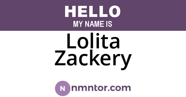 Lolita Zackery