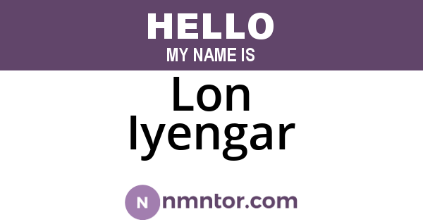 Lon Iyengar