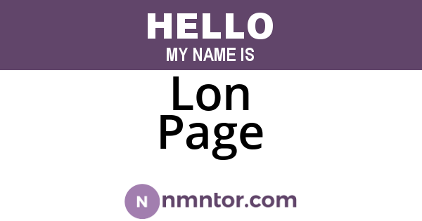 Lon Page