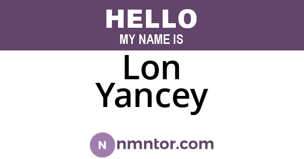 Lon Yancey