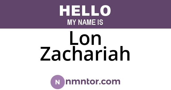 Lon Zachariah
