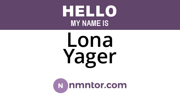 Lona Yager