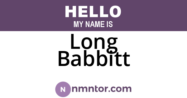 Long Babbitt