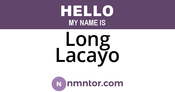 Long Lacayo