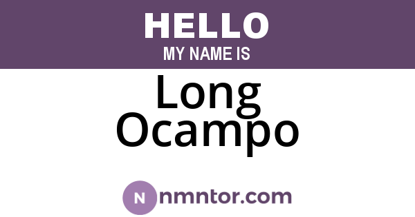 Long Ocampo