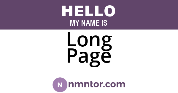 Long Page