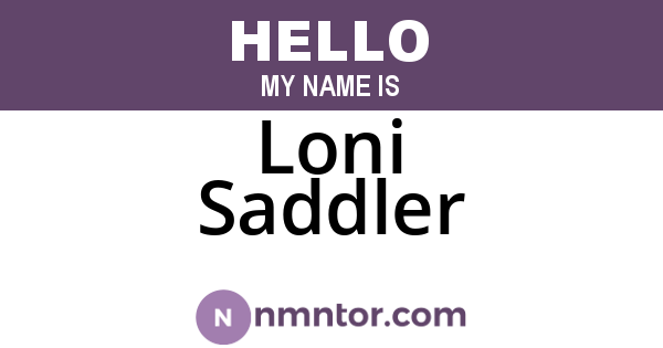 Loni Saddler