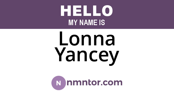 Lonna Yancey