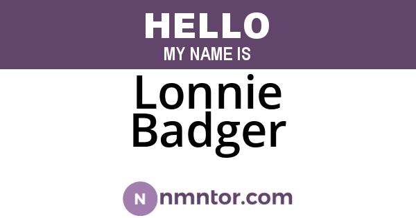 Lonnie Badger